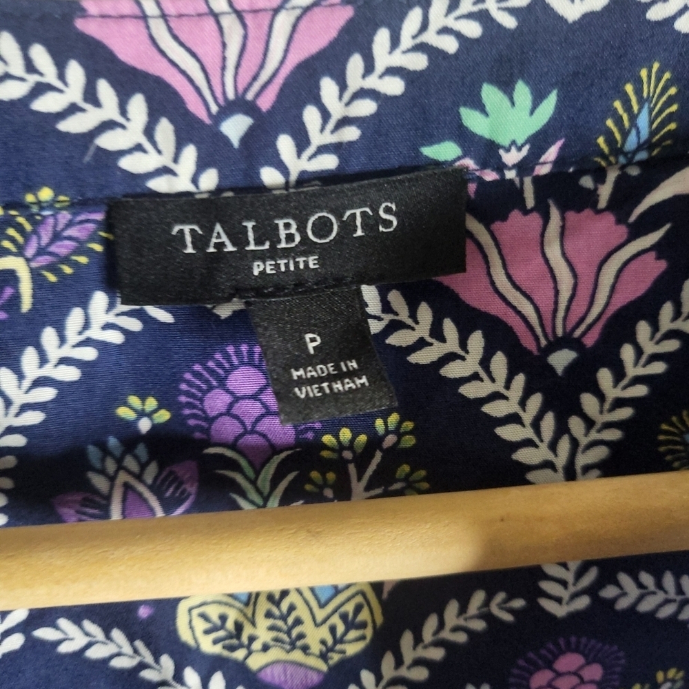 Talbots Navy Patterned Mini Dress - image 2